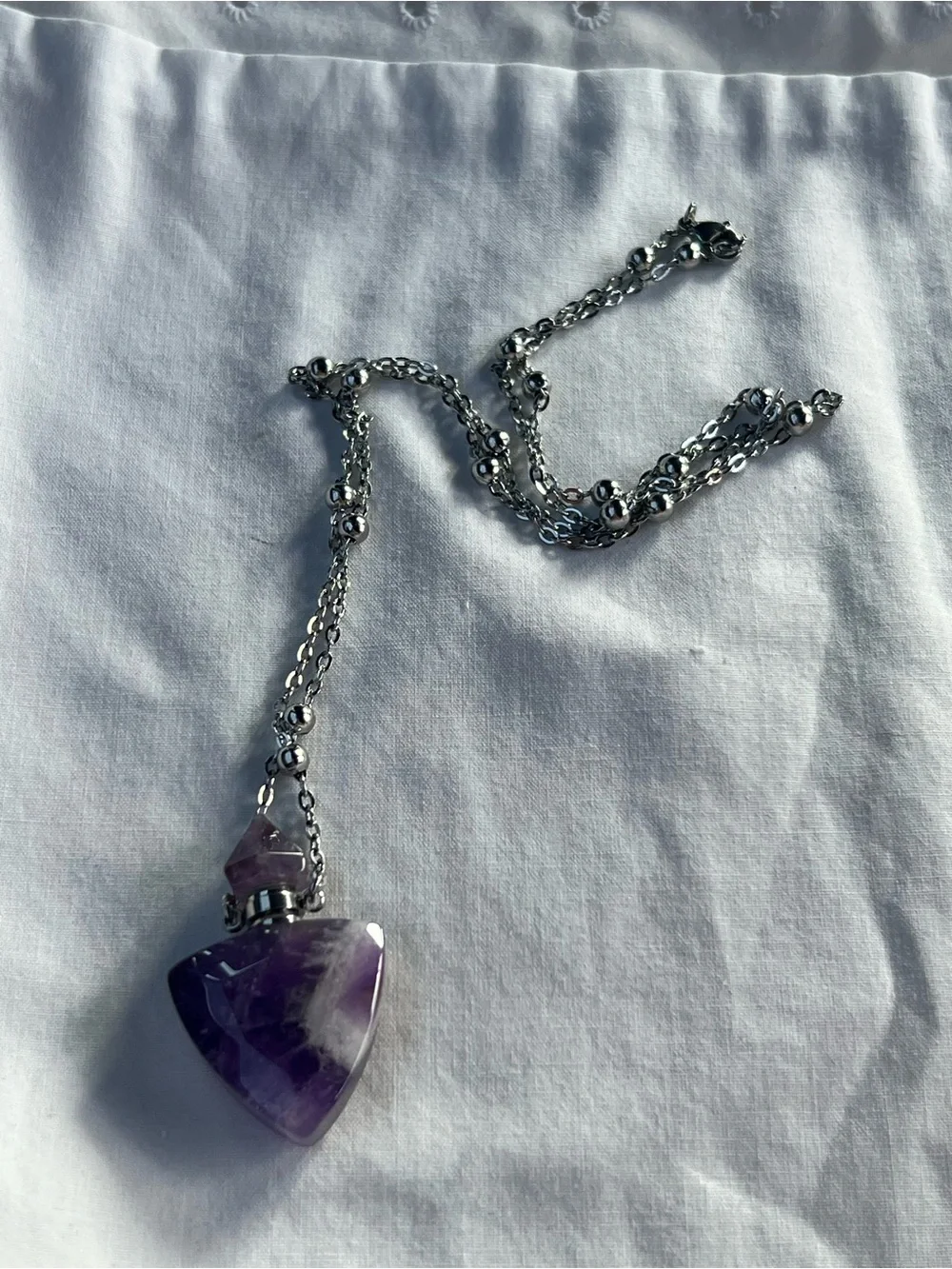 Amethyst poison pendant necklace